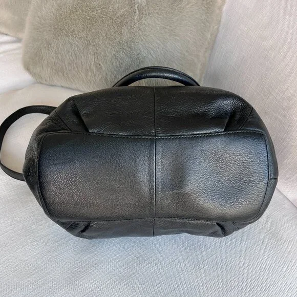 J. Crew Brompton Pebbled Leather Bag Black Shoulder Crossbody Boho - Picture 7 of 11